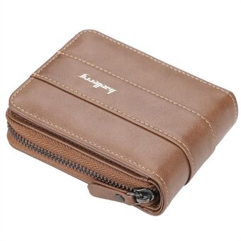 BAELLERRY D9252 PU Leather Zipper Design Men Folding Wallet Coins Cards Cash Carrying Bag