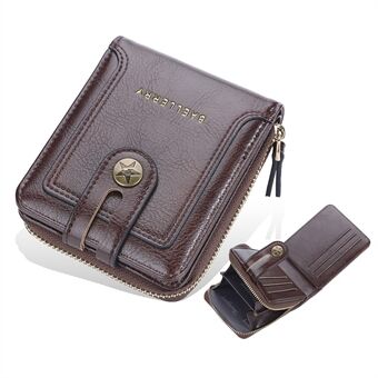 BAELLERRY D9256 Men Retro Wallet PU Leather Zipper Pocket Multiple Credit Cards Cash Holder Coin Purse