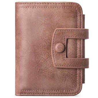 8804 Vintage Cowhide Leather RFID Blocking Short Wallet Women Clutch Zipper Coin Purse