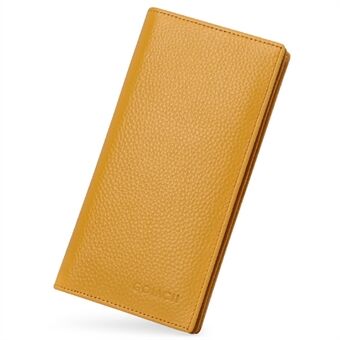 GOLACLL GLQ169 Cowhide Leather RFID Blocking Long Wallet Women Clutch Card Holder Coin Purse