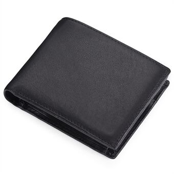 SENDEFN 5240 Cowhide Leather Contrast Color Men Short Wallet Coins Cards Cash Holder Purse