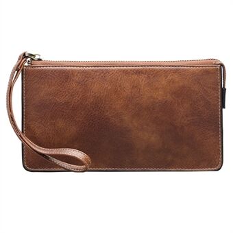 8805 Women\'s Multifunction Wallet Wristlet Phone Pouch Large Capacity Genuine Cowhide Leather Wrist Clutch Bag