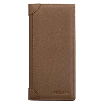 SENDEFN 5253 Men\'s Wallet RFID Blocking Multiple Card Slots Genuine Cowhide Leather Cash Storage Pouch Large Billfold Clutch Bag