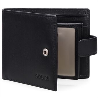 GOLACLL GLQ199 Cowhide Leather Men Folding Short Wallet Coins Cards Cash Holder Bag