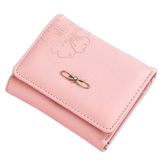 TEAYY AZ-675 Women Wallet Flower Imprint Tri-fold PU Leather Card Holder Pouch Cash Coin Storage Bag