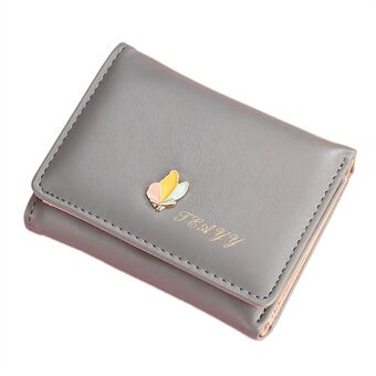 TEAYY AZ-670 Women Tri-fold Coin Purse PU Leather Card Coin Storage Bag Cash Holder Short Wallet