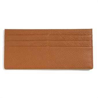 ZS-BO246 Ultra Thin Wallet Genuine Cowhide Leather Card Pouch Zipper Pocket Cash Holder