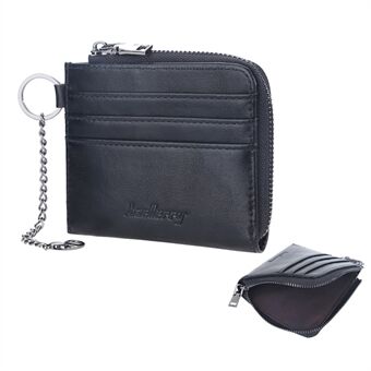 BAELLERRY K9293 PU Leather Wallet Multi Card Slots Zipper Pocket Coin Purse Compact Small Storage Bag with Metal Chain