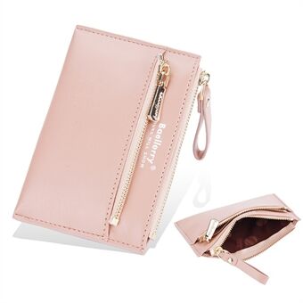 BAELLERRY N3237 PU Leather Zipper Card Case Slim Wallet Coin Purse Handbag Cash Holder Case with Strap