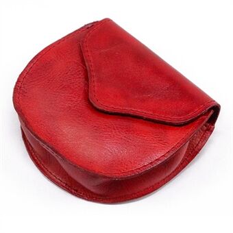 SG715 Retro Wrinkled Top Layer Cowhide Leather Coin Purse Snap Button Design Coins Key Holder Bag