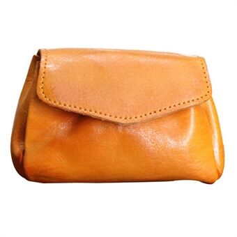 SG856 Mini Coin Purse Wrinkled Top Layer Cowhide Leather Vintage Card Keys Holder Bag