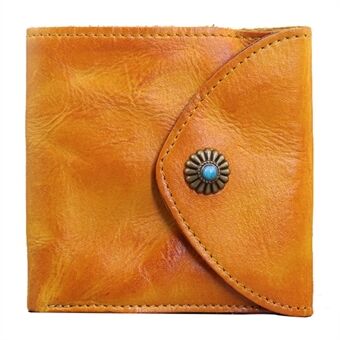SG637 Top Layer Cowhide Leather Men Casual Tri-fold Wallet Large Capacity Cards Cash Coins Storage Bag