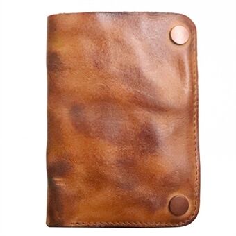 SG737 Cowhide Leather Zipper Card Holder Wallet Coin Pocket Purse External Card Bag for Valentine\'s Day, Father\'s Day