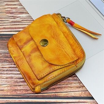 SG132 Small Coin Purse Top Layer Cowhide Leather Vintage Style Mini Coin Bag Card Holder Wallet