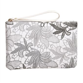 OY-001 Stylish Imitation Embroidery Printed Clutch Bag Women PU Leather Cards Cash Phone Carrying Purse