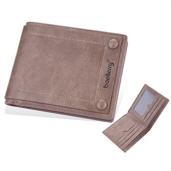 BAELLERRY D3251 Retro PU Leather Men Folding Short Wallet Cards Cash Carrying Bag