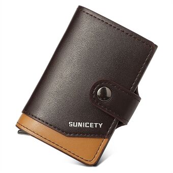 SUNICETY RFID Blocking Wallet ID Card Holder Bag Credit Card Case Auto Pop-Up Design