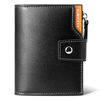 SUNICETY Bi-color Style Wallet RFID Blocking PU Leather Card Storage Pouch Anti-theft Zipper Pocket Cash Money Holder Coin Bag