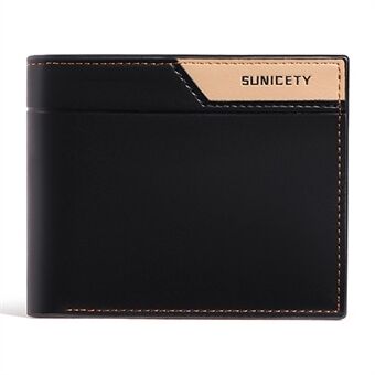 SUNICETY Men\'s Wallet RFID Blocking Card Storage Pouch Money Cash Coin Carrying Bag with Multiple Card Slots and Zipper Pocket