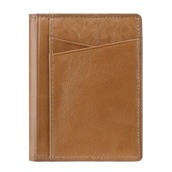 037S Slim Bifold Card Holder Cowhide Leather Passcase RFID Blocking Front Pocket Card Case