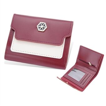 BAELLERRY N2378 Color Splicing Women Short Wallet Card Cash Holder PU Leather Coin Purse