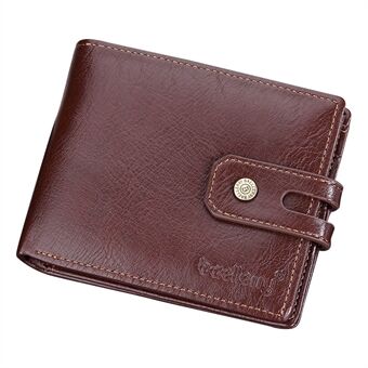 BAELLERRY D9215 Leather Men Short Wallet Multi Credit Card Coin Purse Zipper Pocket Billfold