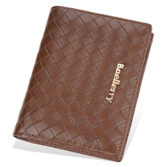 BAELLERRY NR096 Woven Pattern PU Leather Wallet for Women Zipper Coin Purse Card Holder Clutch Bag