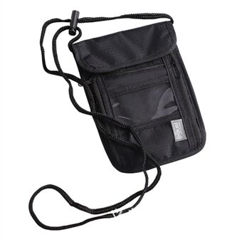 Travel Nylon Shoulder Crossbody Bag RFID Blocking Passport Holder to Keep Your Card Documents Safe (with Clear PVC Window)