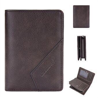 BAELLERRY D3254 PU Leather Retro Men Short Wallet Zipper Pocket Cards Cash Storage Bag Coin Purse