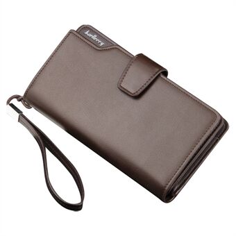 BAELLERRY S1063 Men Long Wallet Cellphone Holder Zipper PU Leather Clutch with Hand Strap