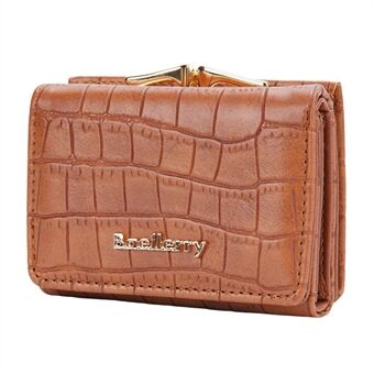 BAELLERRY N2398 Stone Texture PU Leather Tri-fold Short Wallet Women Coin Cash Card Holder Bag