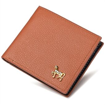 Business Men Slim Horizontal PU Leather Short Wallet Card Cash Storage Bag