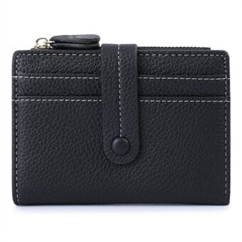 TAILIAN T2602-221 Litchi Texture RFID Blocking Zipper Pocket Short Wallet Women PU Leather Cards Cash Holder Purse