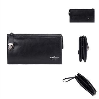 BAELLERRY S1100 Retro PU Leather Men Large Capacity Wallet Zipper Clutch Bag with Lock Buckle