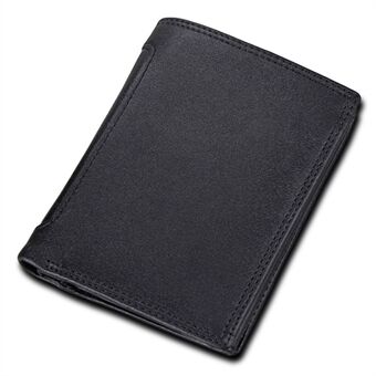 8317 RFID Blocking Top Layer Cowhide Leather Men Casual Folding Wallet Coins Cards Cash Holder Bag