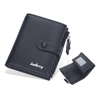 BAELLERRY N3232 / N3236 Stylish Litchi Texture PU Leather Women Tri-fold Wallet Zipper Pocket Design Cards Cash Storage Bag