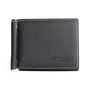 GUBINTU 6018 Men\'s Bi-fold Top Layer Genuine Leather Purse Short Wallet
