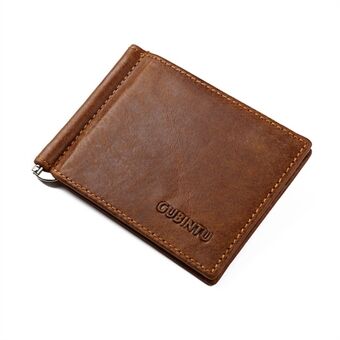 GUBINTU 408 Bi-fold Top Layer Genuine Leather Card Holder Wallet for Men