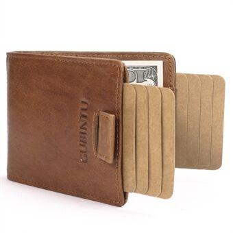 GUBINTU 751 Multi-functional Crazy Horse Texture Top Layer Genuine Leather Wallet with Card Slots