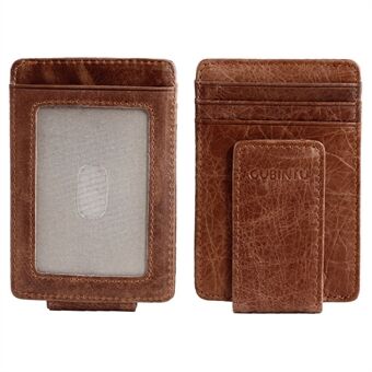 GUBINTU Men\'s Crazy Horse Texture Antimagnetic Genuine Leather Purse Wallet with Magnetic Snap