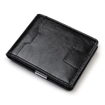 Anti-RFID Men\'s Leather Card Slot Dollar Wallet