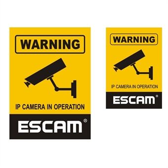 2Pcs Video Surveillance Security Monitoring Warning Stickers
