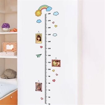 Cartoon Height Growth Chart Wall Sticker Self-Adhesive Height Wall Decal for Bedroom Living Room (No EN71)