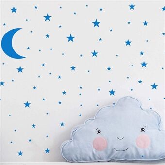 YY445 4Pcs / Set Star Moon Wall Stickers Children\'s Room Kindergarten DIY PVC Wall Art Decoration Stickers (without EN71 Certification)