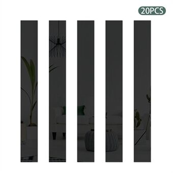 H01210 20PCS Self-adhesive Acrylic Mirror Wall Stickers 5X50CM Rectangle DIY Wall Decals Art Decoration for Home