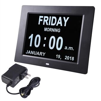 For The Elderly 8-inch Digital Super Large Characters LED Electronic Calendar Alarm Clock
