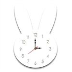 Cute Rabbit Decorative Quartz Wall Clock Battery Operated Silent Clock for Living Room, Bedroom