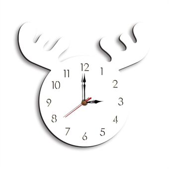 Cute Moose Decorative Quartz Wall Clock Battery Operated Silent Clock for Living Room, Bedroom