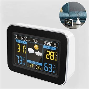 Intelligent WiFi Electric Clock Temperature Humidity Display Alarm with Backlight and Color Display