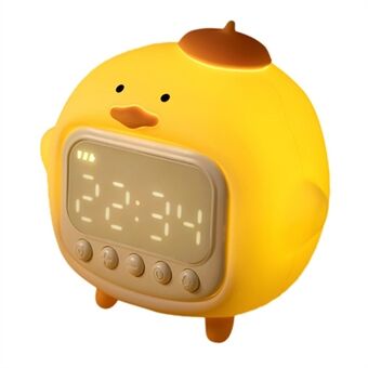 C15 Cartoon Duck Alarm Clock ABS+PC Phone Control Kid Snooze Alarm Night Light
